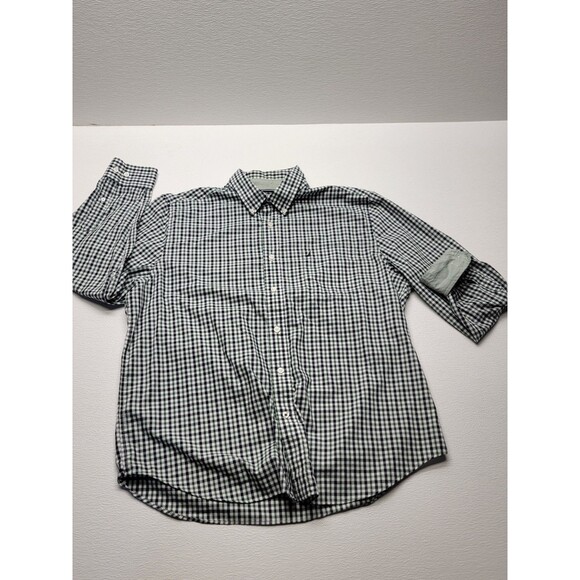 Nautica Men’s Blue/ Green  Plaid Long Sleeve Button Up Dress Shirt Size X-Large - Picture 1 of 12